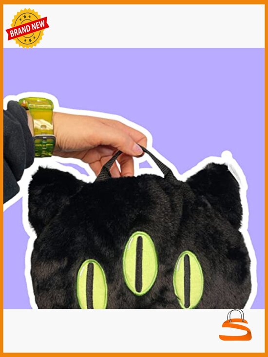 Fluffy Cat Plush Backpack Soft Adjustable Straps